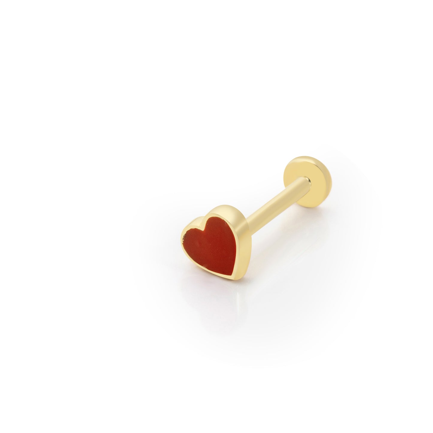 14K Altın Kalp Tragus Küpe