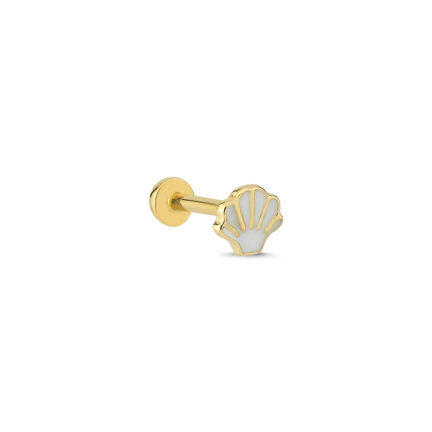 14K Altın Deniz Kabuğu Tragus Küpe