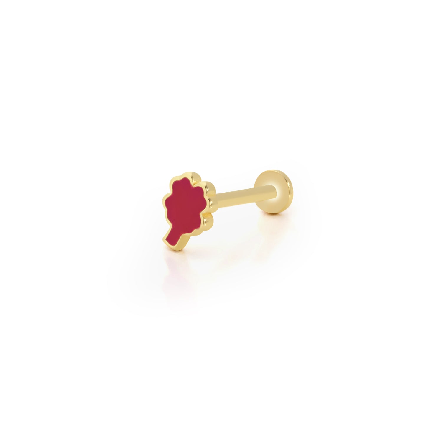 14K Altın Yonca Tragus Küpe