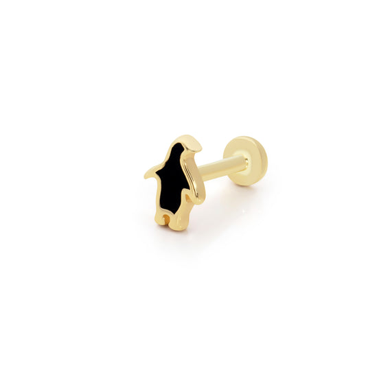 14K Altın Penguen Tragus Küpe