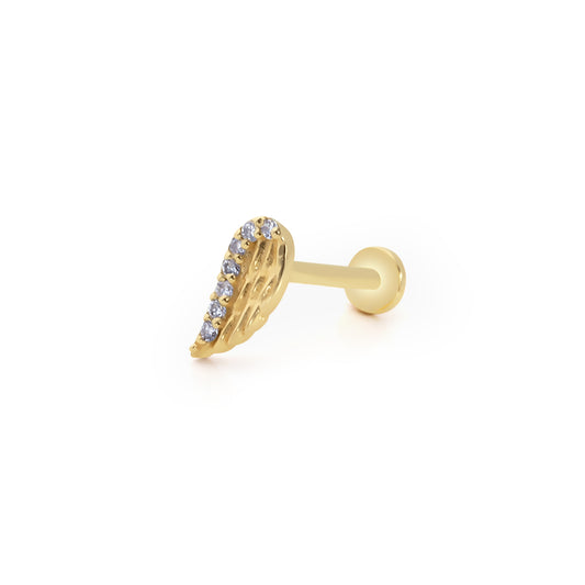 14K Altın Kanat Tragus Küpe