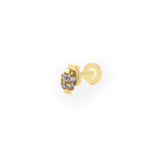 14K Altın Tragus Küpe