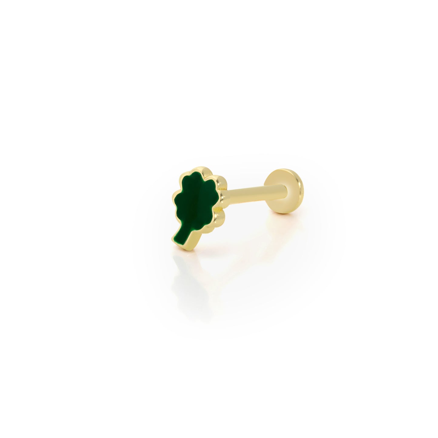 14K Altın Yonca Tragus Küpe
