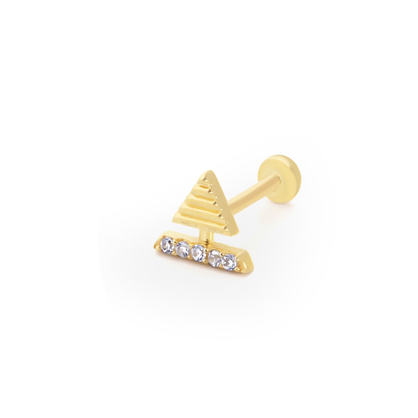 14K Altın Tragus Küpe