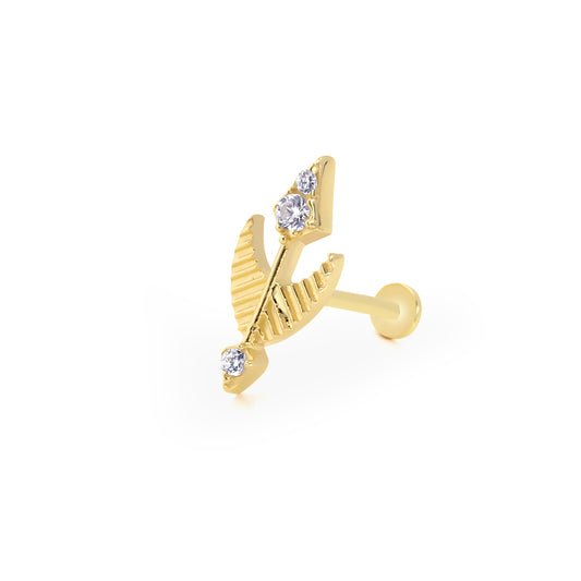 14K Altın Tragus Küpe